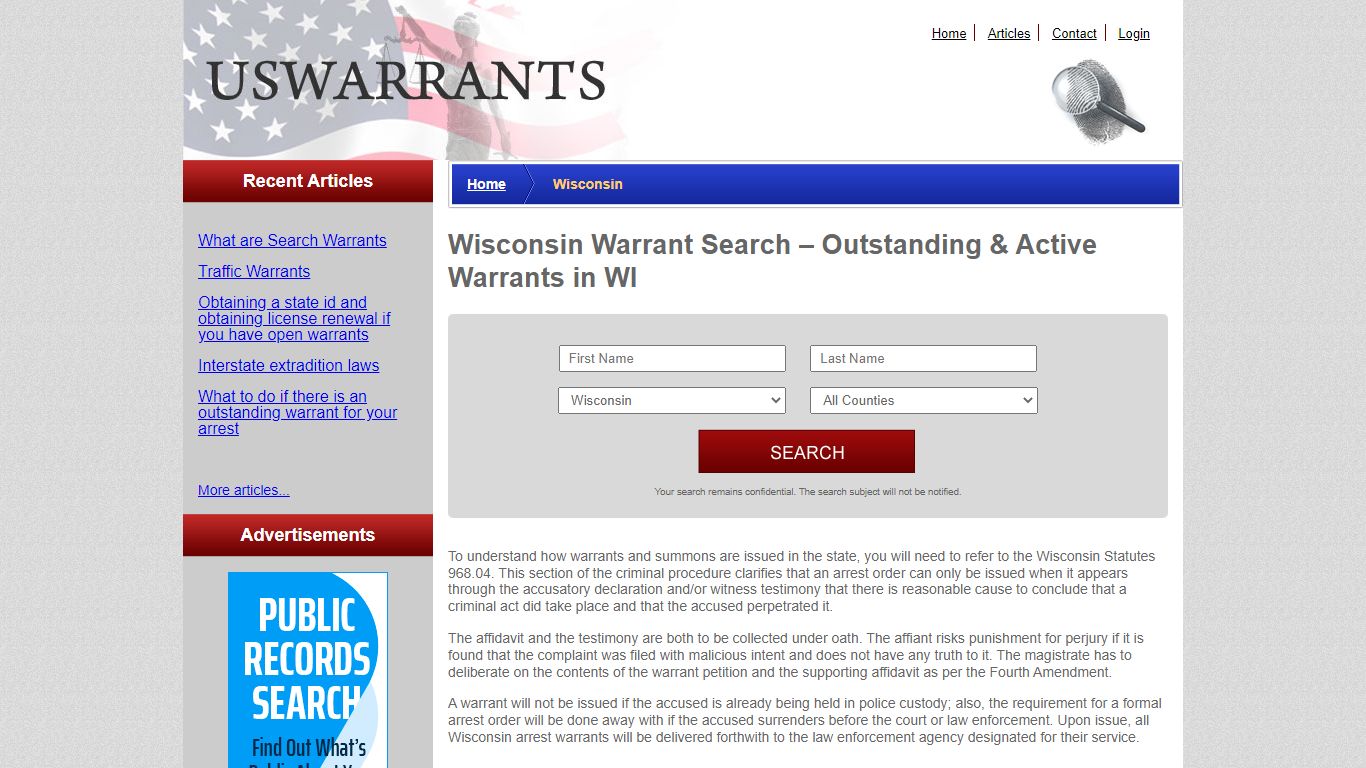 Wisconsin Warrant Search – Outstanding & Active Warrants in WI